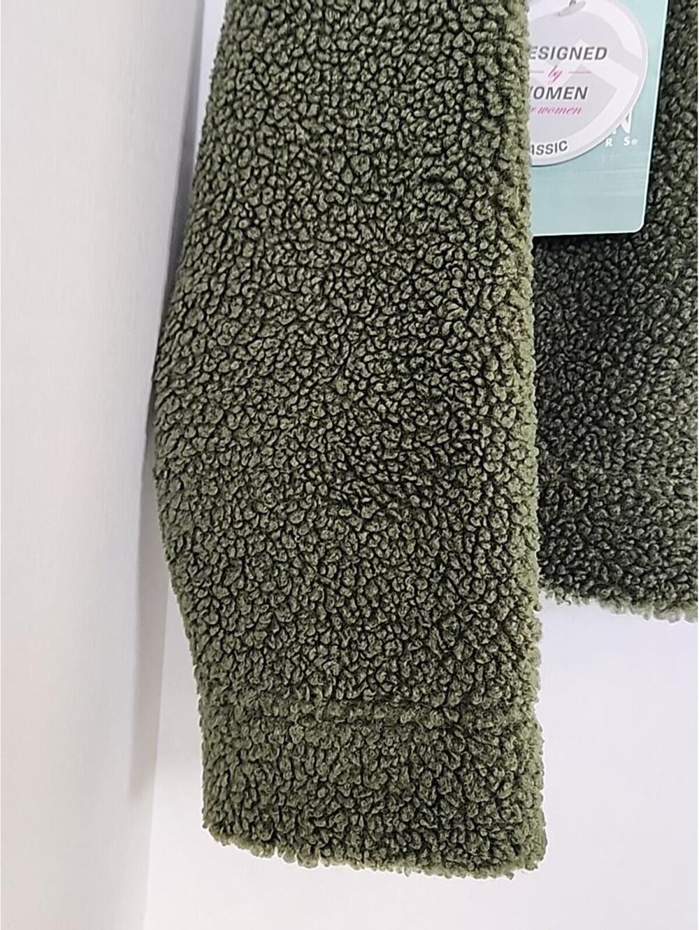 Women's Magellan Outdoors Sherpa Fleece Sweater Jacket Green Size XL Pockets - Picture 12 of 14